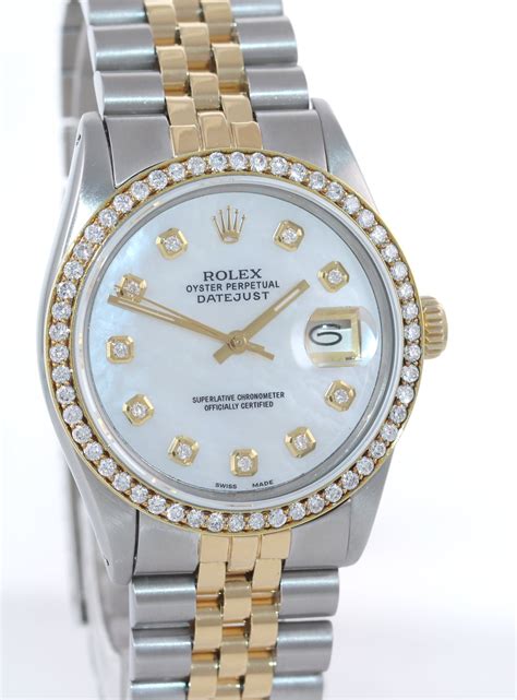 rolex 16013 men's 36mm datejust wristwatch black diamond|rolex datejust 16013 diamond bezel.